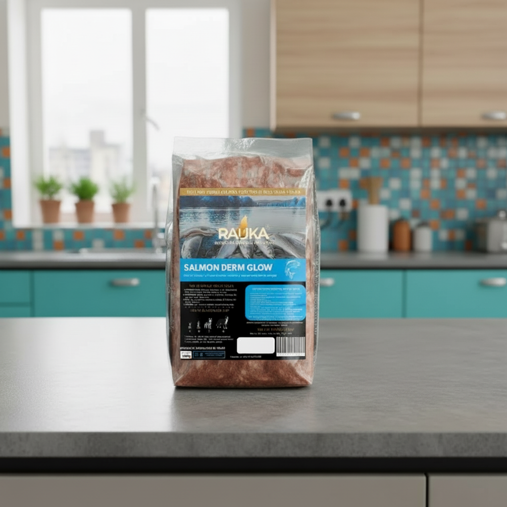 Dieta Barf Salmón Derm-Glow Pack 1 Kg - Rauka