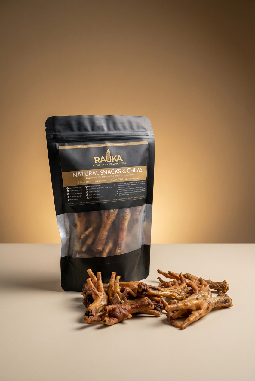 Snack Patas de Pollo Deshidratadas - Colágeno Natural y Limpieza Dental (120g) - Rauka