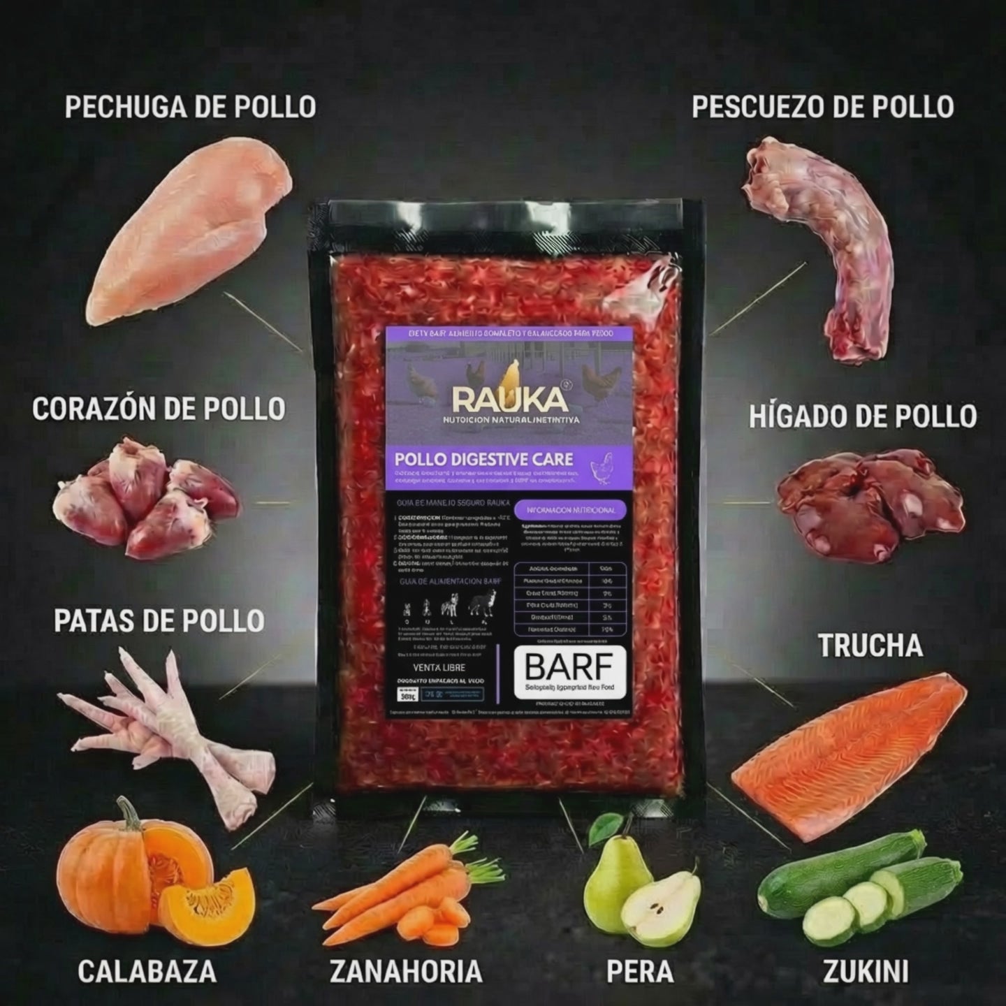 Dieta Barf Pollo Digestive Care Pack 1 Libra